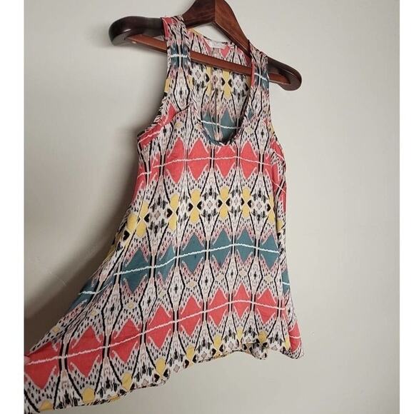 ZOA‎ Blouse Women's Small Flowy Sleeveless Boho Chic Casual Colorful Top Layers - Picture 1 of 10